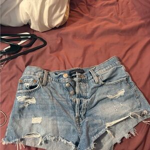 Aeropostale Women's Distressed Blue Jean Shorts